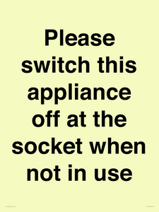 Please switch this appliance off at the socket when not in use